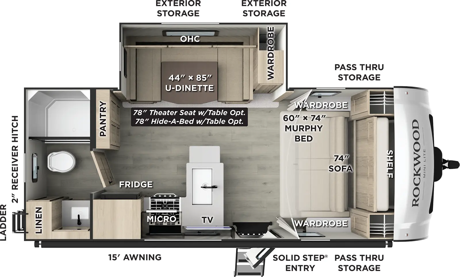 Rockwood Mini Lite 2214S Floorplan